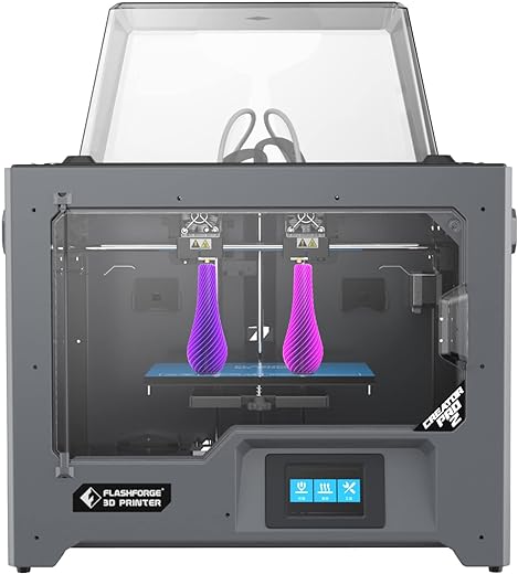 Flashforge Creator Pro 2 3D-Drucker, Metallstruktur, Optimierte Bauplattform, Unabhängiger Doppelextruder Mit 2 Spulen, Funktioniert Mit Abs Und Pla